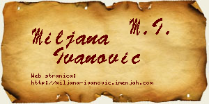 Miljana Ivanović vizit kartica